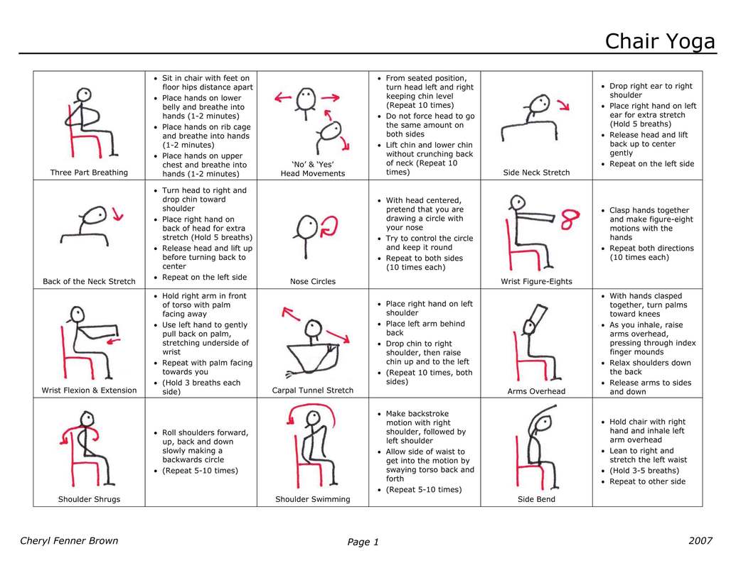 Chair Yoga Chart 
